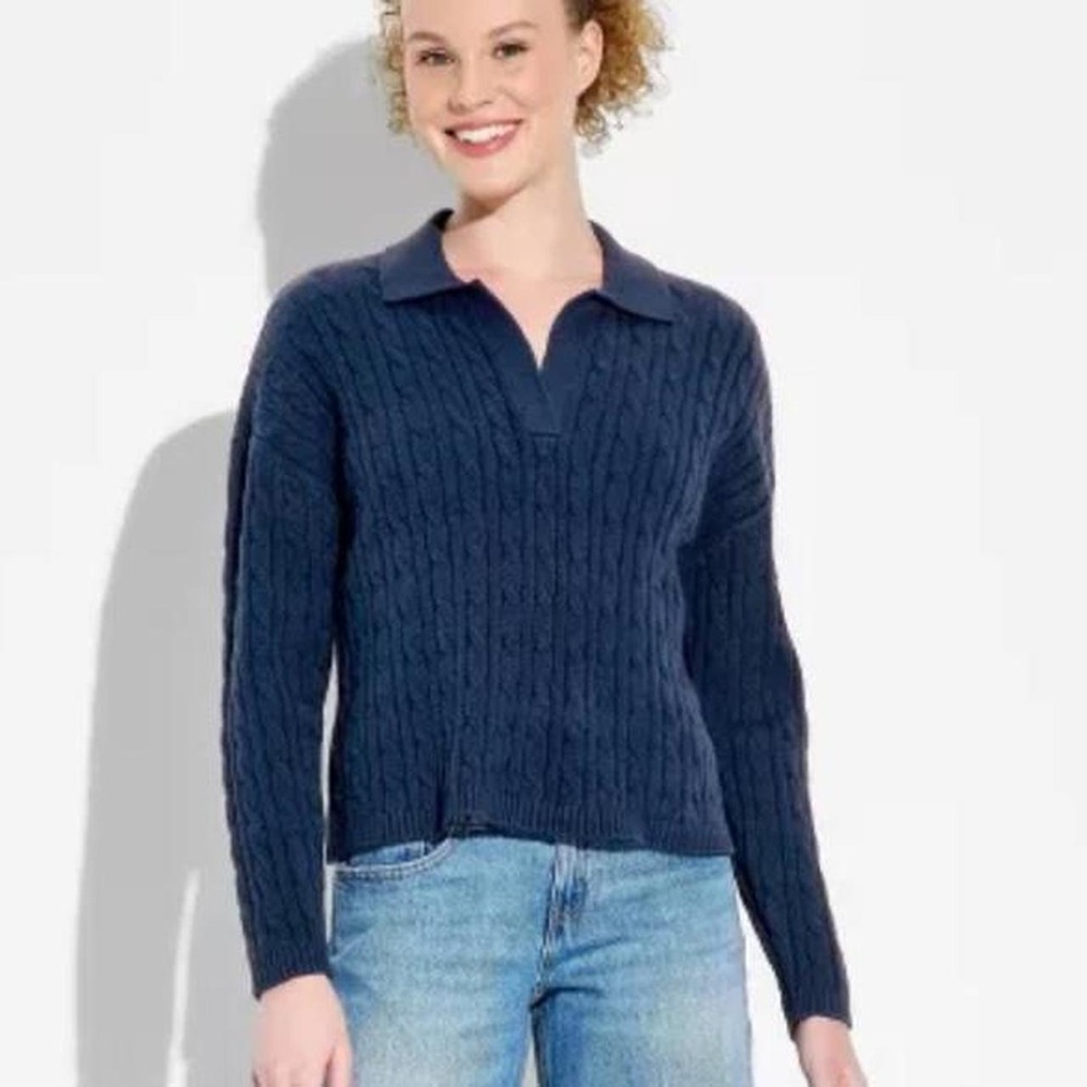 Wild Fable Women's Polo Collar Pullover Sweater